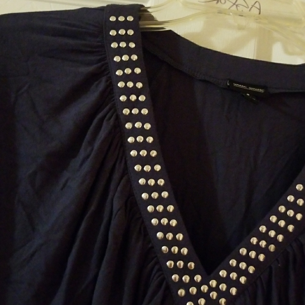 🔥💃🏼 STUDDED BODYCON Short Club Navy Dress 💃🔥 - Picture 2 of 3